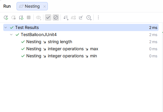 TestBalloon example test run – Android Host