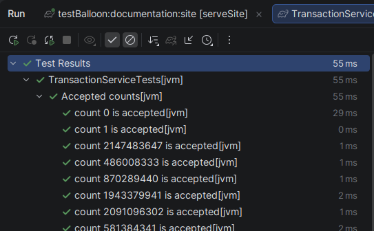 Generative test results