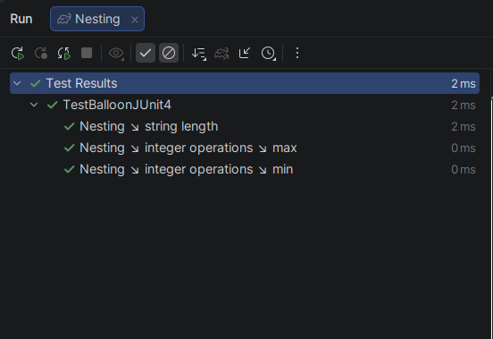 TestBalloon example test run – Android Host